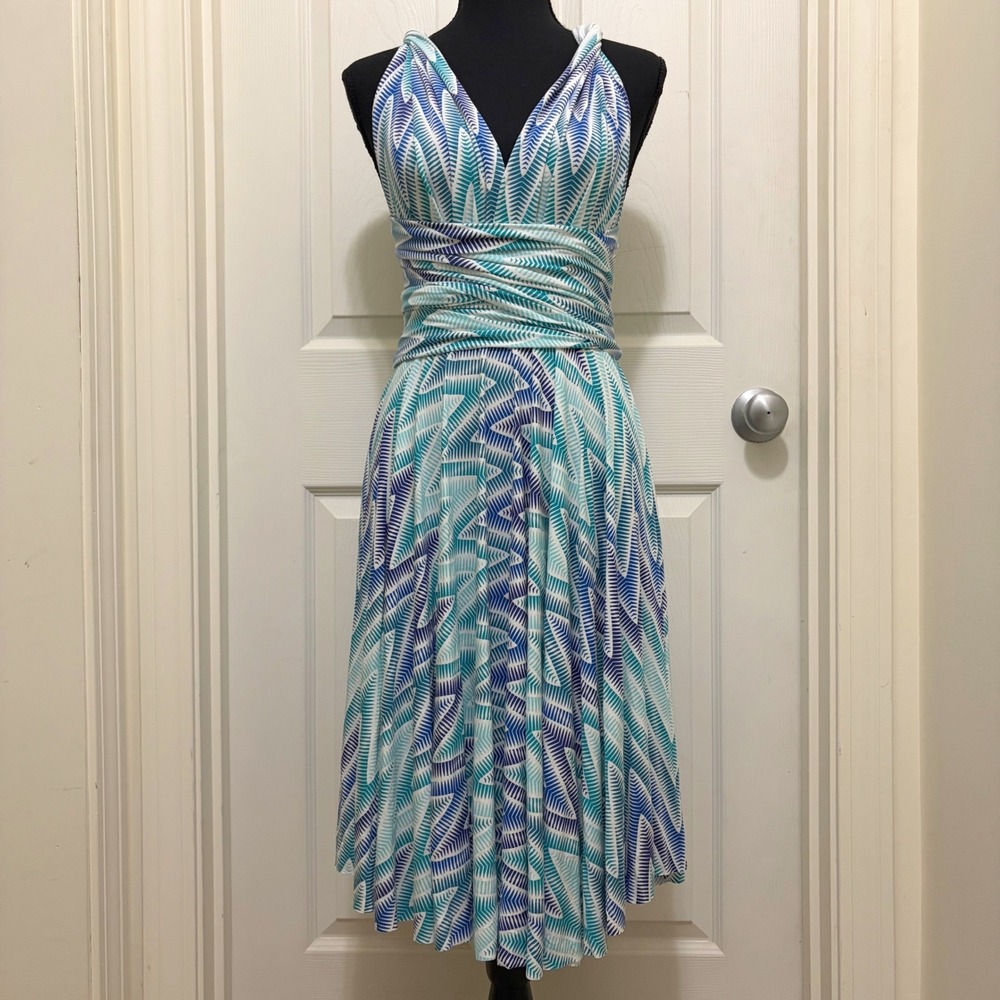 NEW Tart‎ Collections Multi-Way Convertible Infinity Dress Large Blue Geometric